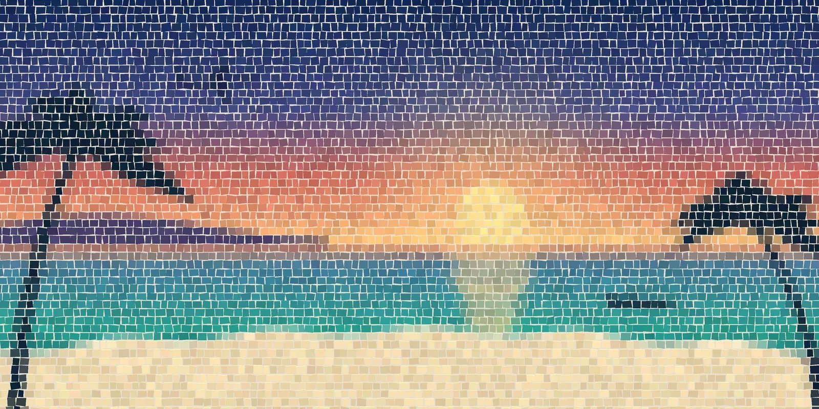 The Mosaica Nai Yang — Мозаика: закат над бухтой Най Янг, нарисована для сайта